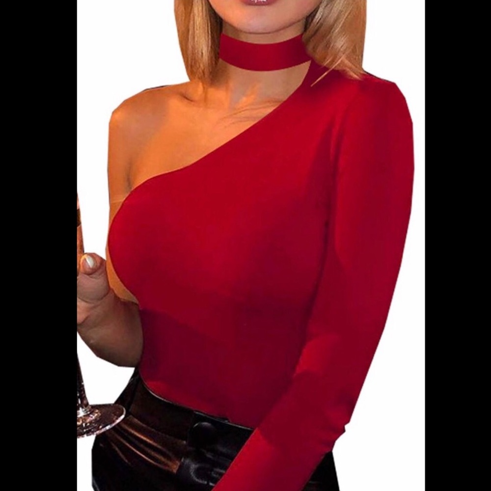 💥LAST ONE💥One Sleeve Choker Bodysuit🔥🔥